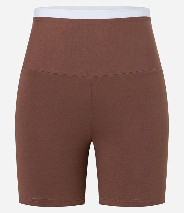 Bermuda Esportiva em Microfibra Canelada com Cós Contrastante - 1