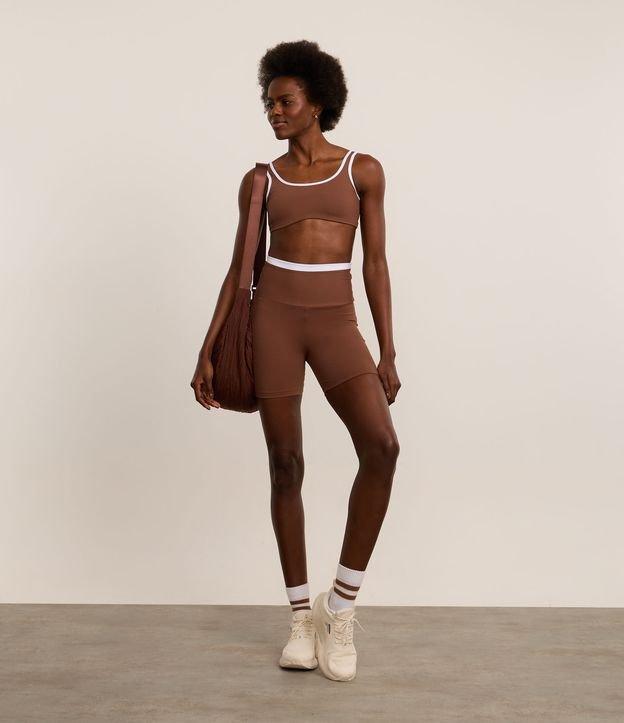 Bermuda Esportiva em Microfibra Canelada com Cós Contrastante - 2