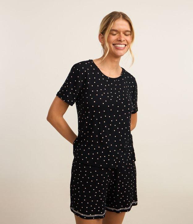 Short de Pijama em Viscose com Estampa Poá - 2
