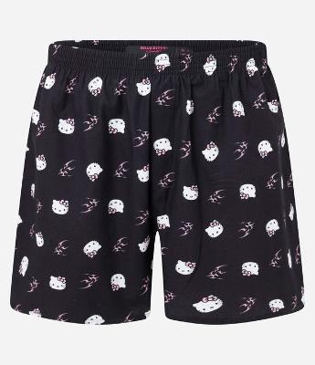 Cueca Samba Canção em Tricoline com Estampa Hello Kitty