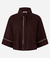 Camisa em Viscolinho com Viés Contrastante e Corte de Kimono - 1