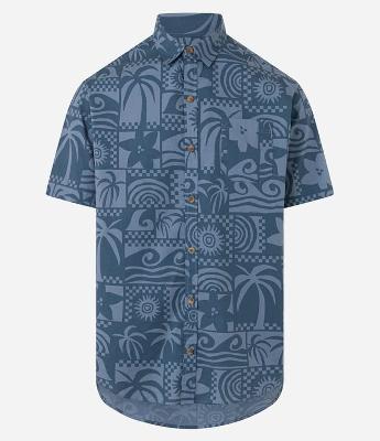 Camisa Relaxed em Tricoline com Estampa Tropical