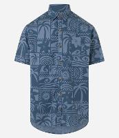 Camisa Relaxed em Tricoline com Estampa Tropical - 1