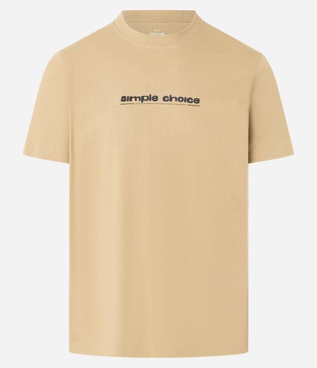 Camiseta Regular em Algodão com Estampa Lettering Simple Choice - 1