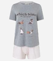 Pijama Short Doll em Viscose com Estampa de Cachorrinho - 1