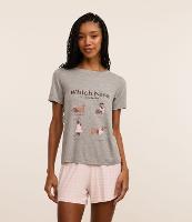 Pijama Short Doll em Viscose com Estampa de Cachorrinho - 2