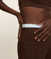 Calça Legging Esportiva em Microfibra Canelada com Contraste no Cós - 2