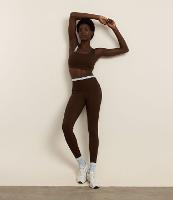 Calça Legging Esportiva em Microfibra Canelada com Contraste no Cós - 3