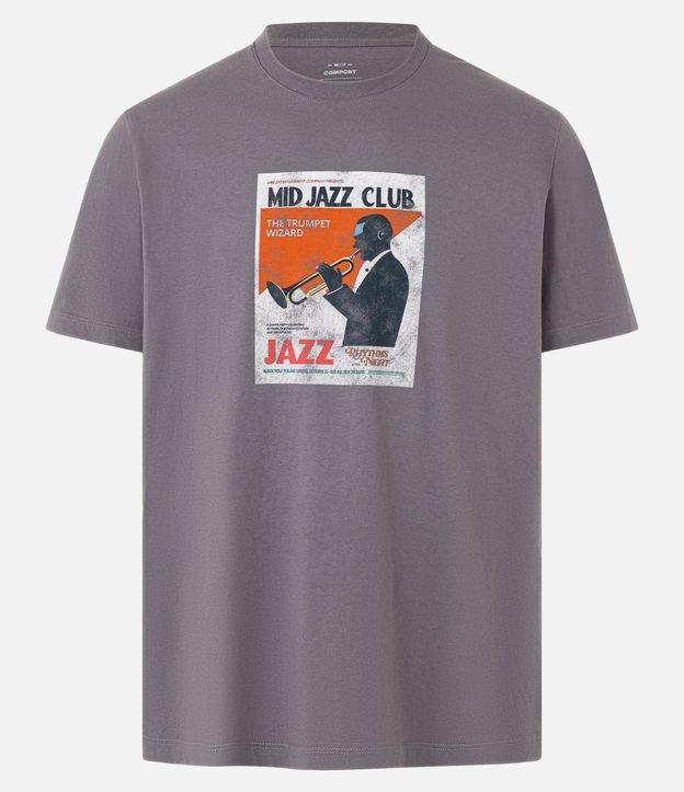 Camiseta Comfort em Algodão com Estampa Jazz - 1