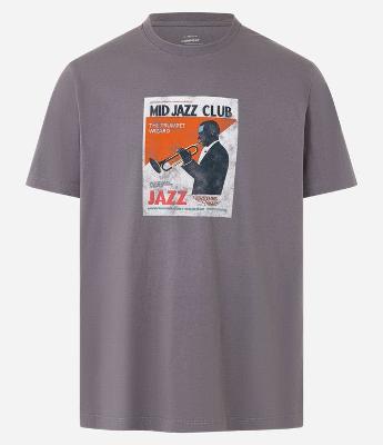 Camiseta Comfort em Algodão com Estampa Jazz