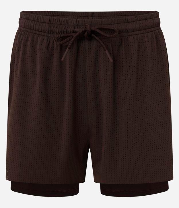 Bermuda Esportiva em Microfibra com Short de Compressão - 1