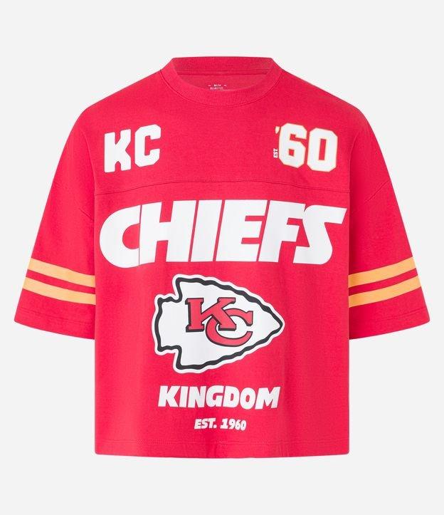 Camiseta Boxy em Algodão com Estampa Lettering Chiefs - 1