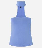 Blusa sem Manga em Microfibra com Decote Reto e Gola - 1