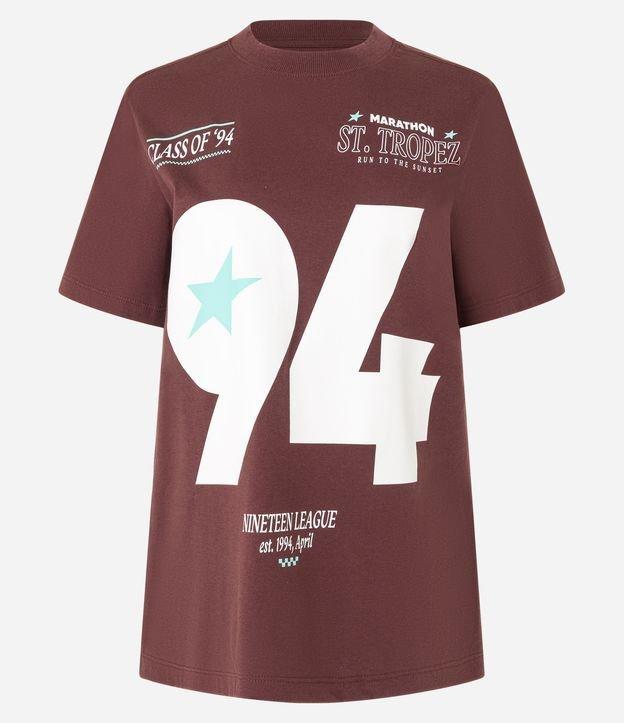 Camiseta Alongada em Algodão com Estampa 94 - 1