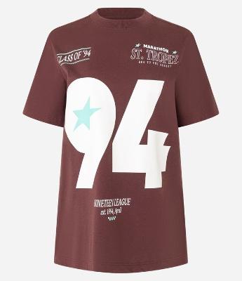 Camiseta Alongada em Algodão com Estampa 94