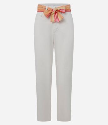 Calça Mom em Sarja com Lenço no Cós