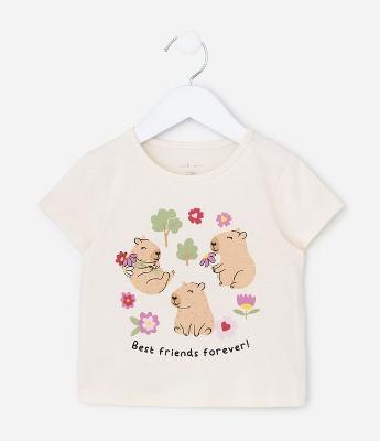 Blusa Infantil com Estampa de Capivara - Tam 1 a 6 Anos