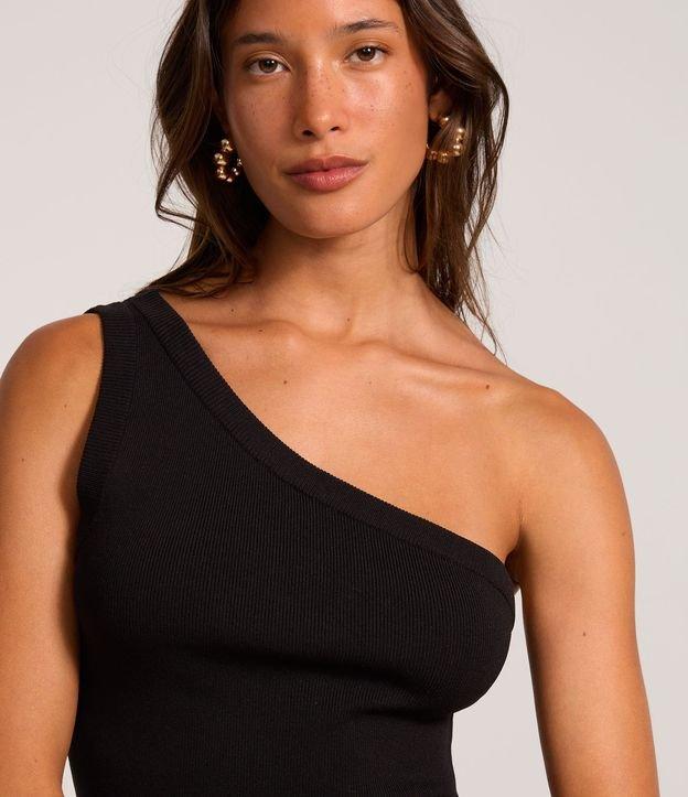 Blusa Cropped em Tricoline com Um Ombro Só - 2