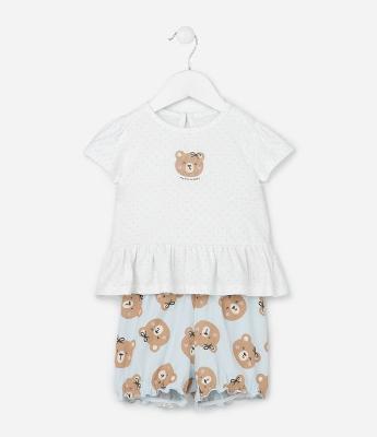Conjunto Infantil com Estampa de Urso - Tam 0 a 18 Meses