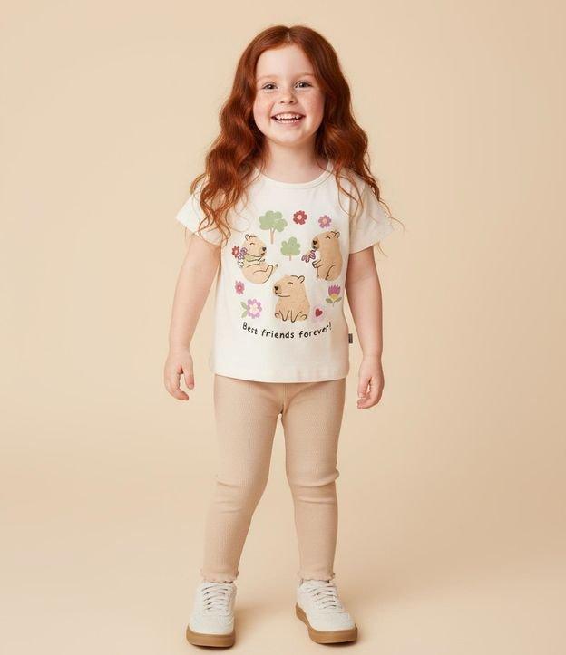 Calça Legging Infantil em Ribana com Frufru - Tam 1 a 6 Anos - 2