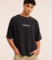 Camiseta Oversized em Algodão com Estampa Lettering Wild Sea Marmorizada - 1