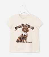 Camiseta Infantil com Estampa Cachorrinho - Tam 5 a 14 Anos - 1