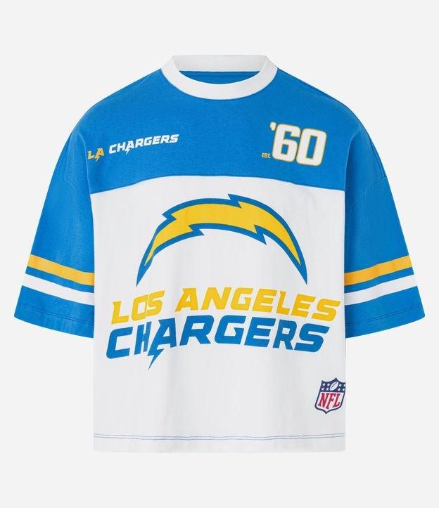 Camiseta Boxy em Algodão com Estampa e Lettering Los Angeles Chargers - 1