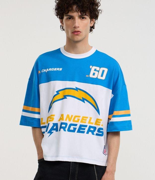 Camiseta Boxy em Algodão com Estampa e Lettering Los Angeles Chargers - 2