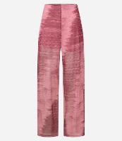 Calça Reta em Tule com Cintura Alta e Estampa Abstrata - 1