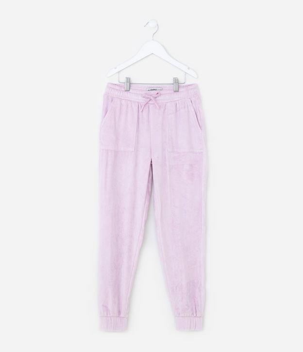 Calça Jogger Infantil em Plush com Glitter - Tam 5 a 14 Anos - 1