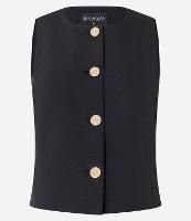 Colete Alfaiatado com Gola Redonda e Botões Metalizados - 1