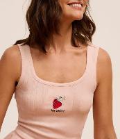 Pijama Short Doll em Malha Texturizada com Bordado de Moranguinho - 2