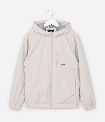 Jaqueta Infantil com Textura Emborrachada e Capuz - Tam 5 a 14 Anos