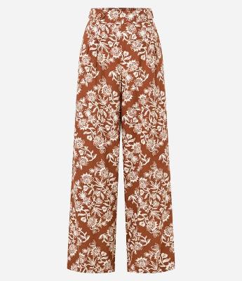 Calça Pantalona em Viscolinho com Estampa Floral