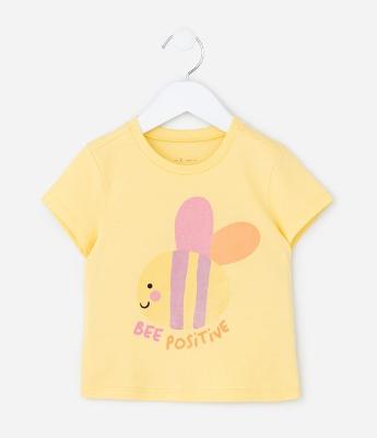 Blusa Infantil com Estampa de Abelha - Tam 1 a 6 Anos
