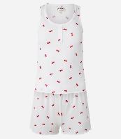 Pijama Short Doll em Ribana com Estampa de Cerejinhas - 1