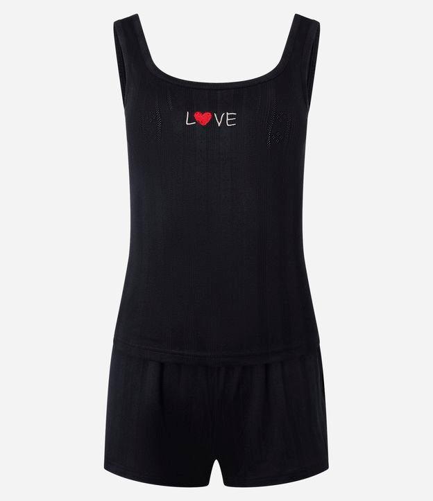 Pijama Short Doll com Bordado Love - 1