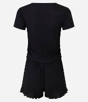 Pijama Short Doll com Detalhe de Renda e Barra Frufru - 1