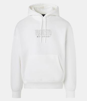 Casaco Boxy em Moletom com Felpa com Capuz e Estampa Oriental e Lettering