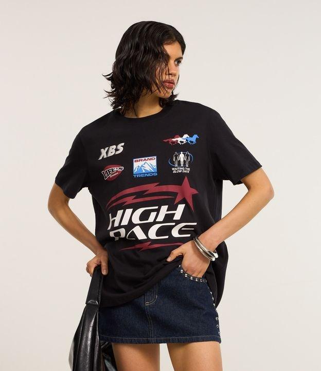 Camiseta Alongada em Algodão com Estampa Frente e Costas High Pace - 2