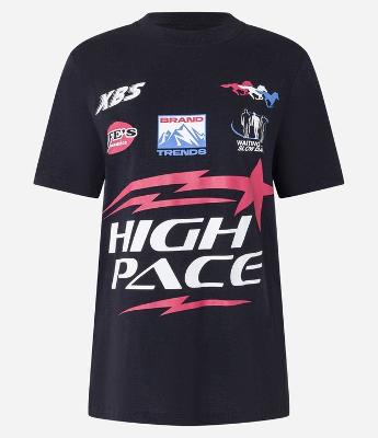 Camiseta Alongada em Algodão com Estampa Frente e Costas High Pace
