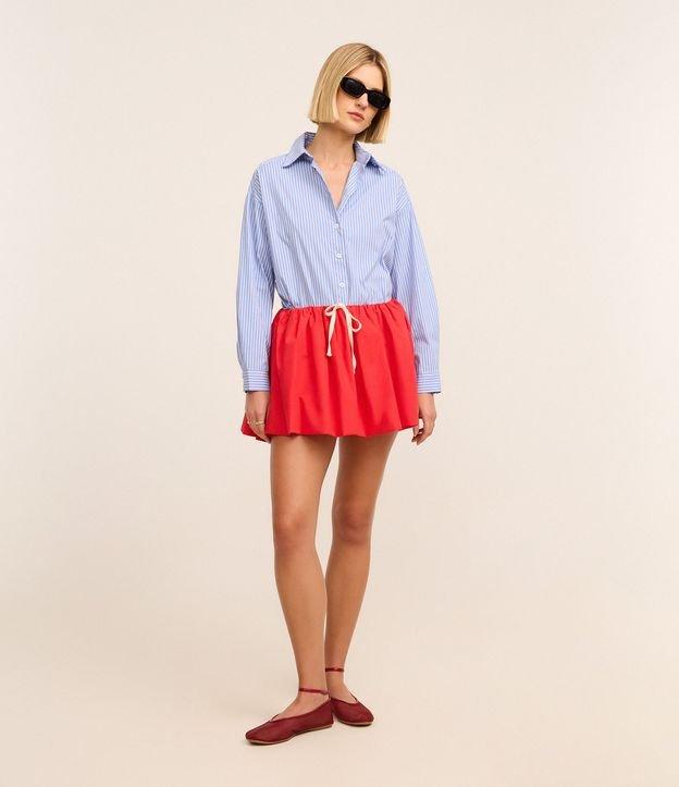 Saia Balonê em Tricoline com Cós Elástico e Amarração - 1