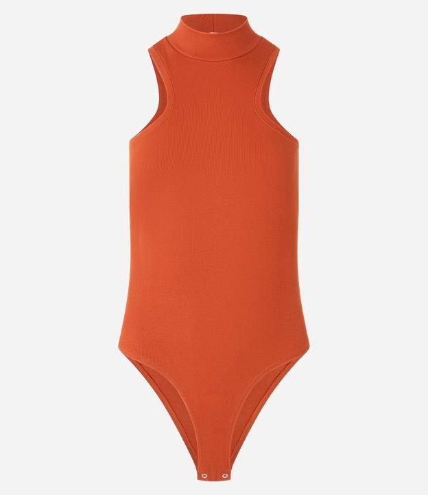 Body Canelado em Ribana com Gola Alta e Perna Cavada - 1