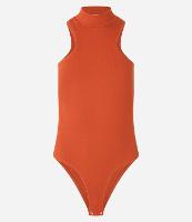 Body Canelado em Ribana com Gola Alta e Perna Cavada - 1