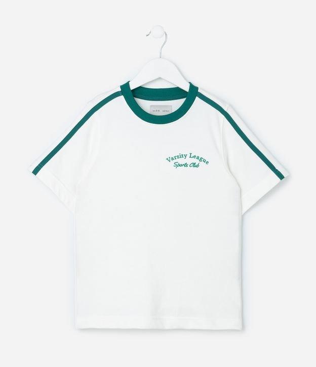 Camiseta Infantil com Listras Contrastantes - Tam 5 a 14 Anos - 1