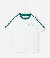 Camiseta Infantil com Listras Contrastantes - Tam 5 a 14 Anos - 1