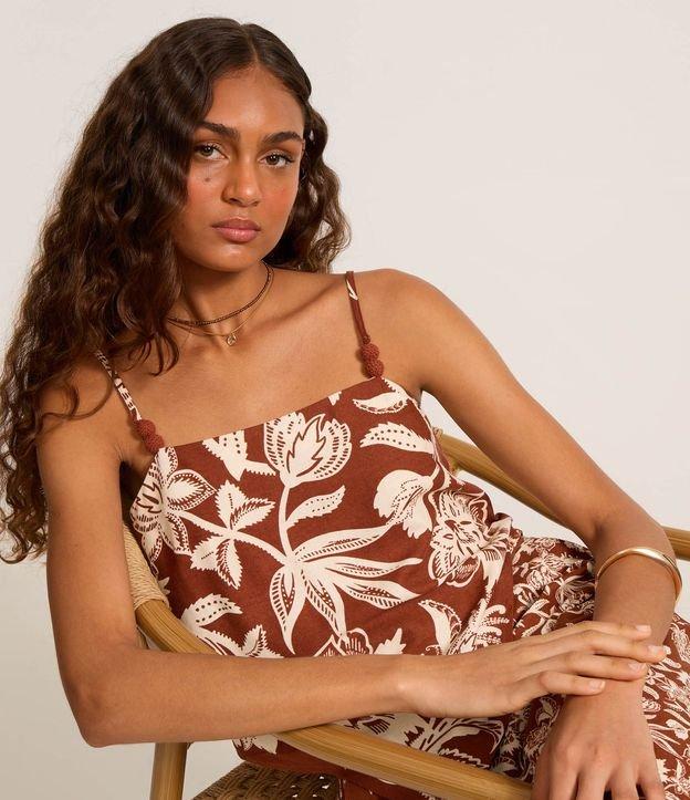 Blusa em Viscolinho com Estampa Floral e Barra com Ponta - 2