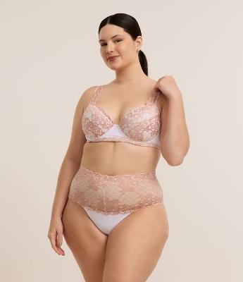Calcinha Caleçon com Renda Bicolor Curve & Plus Size