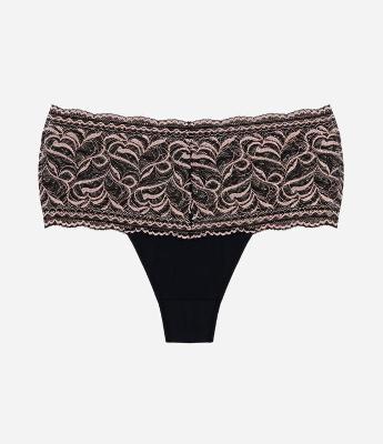 Calcinha Caleçon com Renda Bicolor Curve & Plus Size