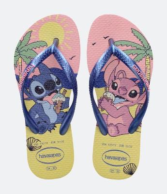 Chinelo Infantil com Estampa Stitch e Angel Havaianas - Tam 23 ao 36